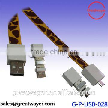 color flat cable and core two side usb cable