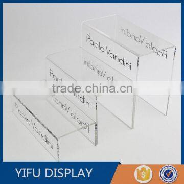 Acrylic Shoe Display Riser Clear Three Layers Shoe Stand Holder Acrylic Footwear Display Stand                        
                                                                                Supplier's Choice