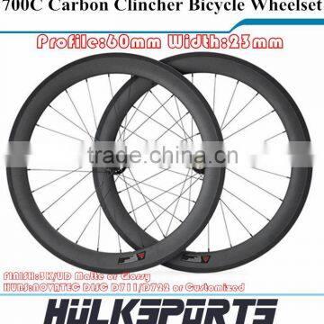 Road bicycle wheel 700c 60mm profile 23mm width carbon road bike Clincher wheel carbon Disc Clincher wheel wheelset