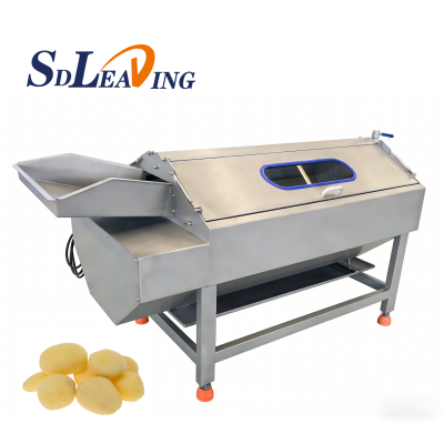 Vegetables and Fruits Automatic Commercial Potato Ginger, Lotus, Papaya Sweet Potato Cleaning Roller Washing and Peeling Machine
