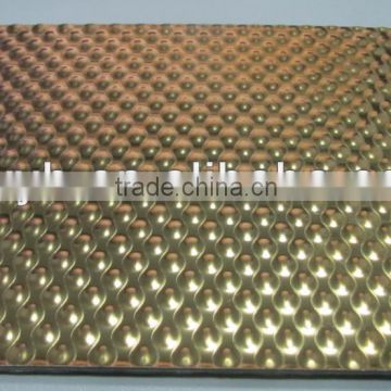 stamp finish gold color stainless steel sheet 201 stamp finish stainless steel