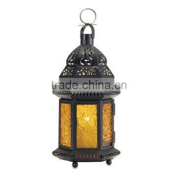 Moroccan Style Lantern With Self Glass With Iron Base and Cap photo-5