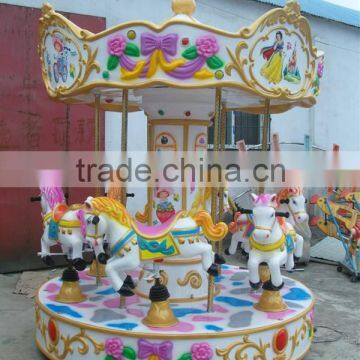 mini carrousel for 6 kids mechanical ride 6 seats carousel merry go round