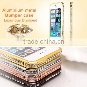 Bling Elegant Crystal Diamond aluminium metal Bumper case for iPhone6/Plus, iPhone5/5c/5s