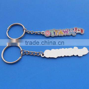 Canada metal souvenir keychain with letters shape