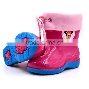 Warm Winter Cotton Boots Fashion Child Rain Boots Candy Color photo-4