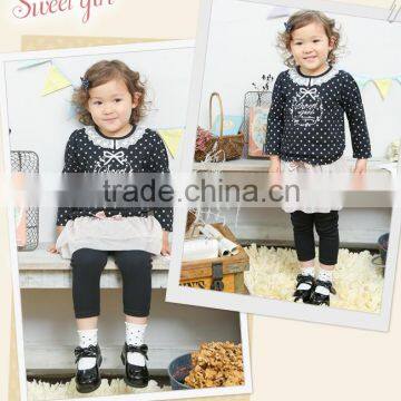 Japanese baby clothes manufacture high quality wholesale girl cute toddler t shirts with lace infant clothing kids wear garment