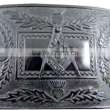 Masonic Design Kilt Belt Buckle In Chrome Finished Made Of Brass Material