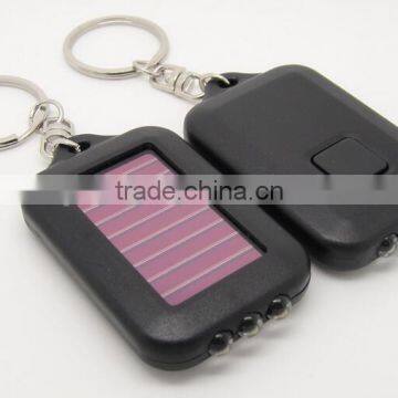 Colorful Solar Power Flashlight 3 Leds Keychain photo-4