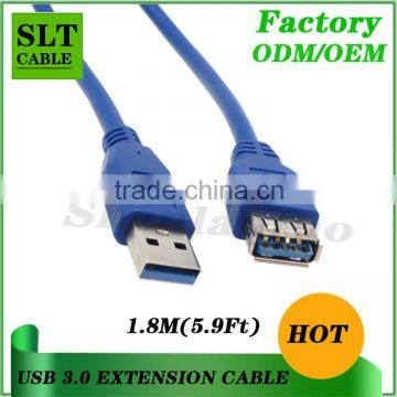 Shenlantuo Hot Sale USB 3.0 Extension Cable A Male to A Female 1.8m USB 3.0 AM To AF Cable for Data Sync and Charging