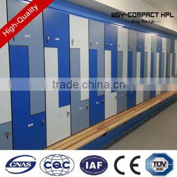 Factory supply wooden color L door Antibacterial solid phenolic library locker
