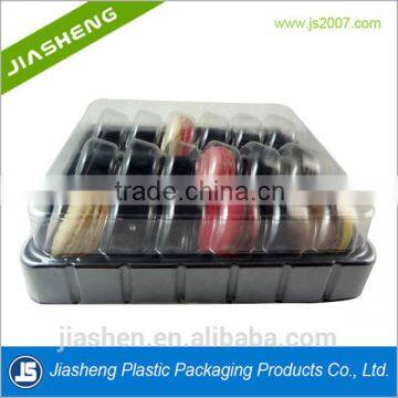 clear PET macaron blister packaging tray with low price