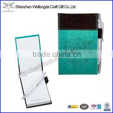 Custom Wholesale Good Quality Brwon Leather Cover Pocket Notepad