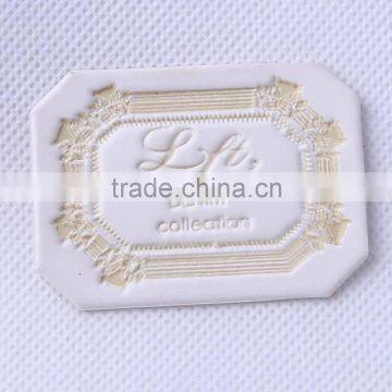 2015 Fashion Design custom embossed leather patch label for clothing