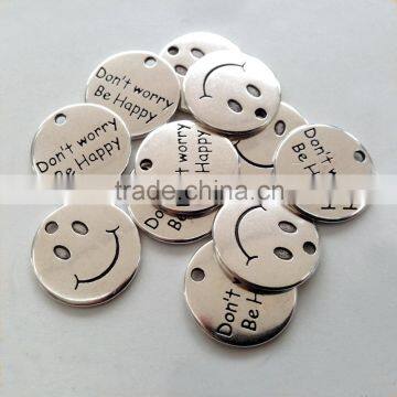 OEM Silver Smiling Word Charms Sisters Customized Letter Charms