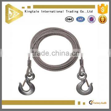 tow rope, steel cable with snap hooks