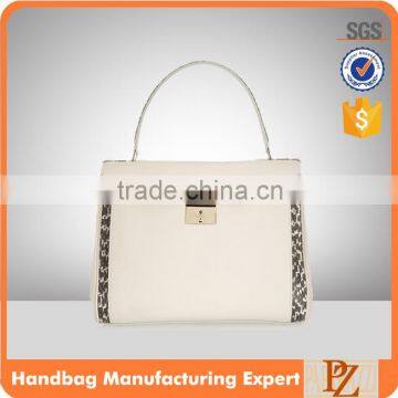 V627 Ladies Offwhite PU Designer Stereotype handbag Customized tote bags