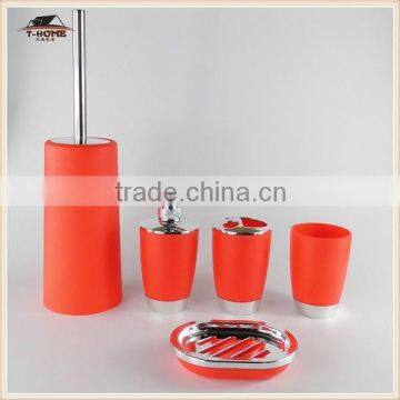 red bathroom accessories set