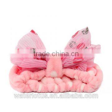 beauty cute hot sale designer head wrap organza bowknot headwrap