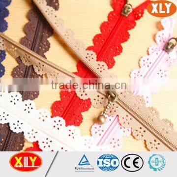 hot sale #3 close end 20cm waterdrop slider lace nylon zipper