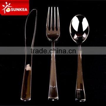 Plastic silver cutlery disposable fork and knife set