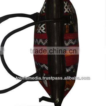 New Style of Moroccan Kilim Bags Tote Leather and Kilim Handbag photo-2