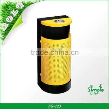 Yellow Round Ground Barrel with Grid Design
