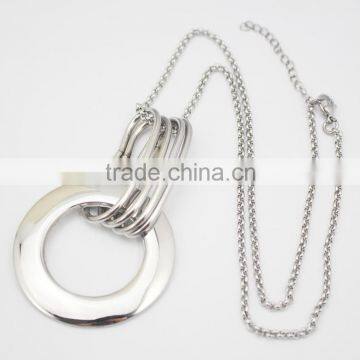 High Polished Silver Stainless Steel Pendant Necklace