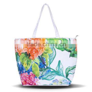 New Arrival Vintage Floral Printed Handbags Simple Style Female Canvas Beach Bag Fashion Women Single Shopping Shoulder Bags photo-2