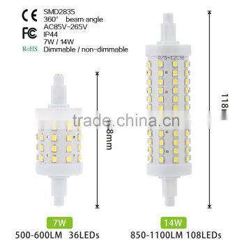 R7S LED Bulb 7W 14W SMD2835 85-265V Dimmable 78mm 118mm LED Lamp Bulb R7S Light 360 Degree Halogen Lamp Floodlight
