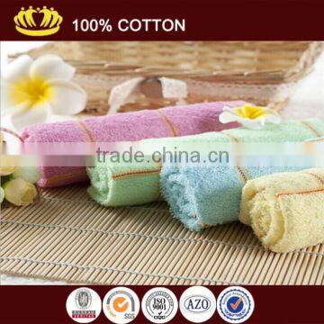 cheap 100% cotton solid golden grid bulk face towel