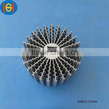 extruded round aluminum heat sink for led