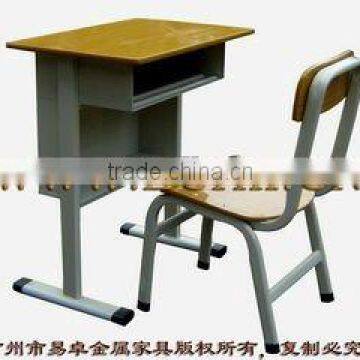 Wooden school furniture/Middle school desk and chair/ high quality classroom furniture/Metel single high school furniture