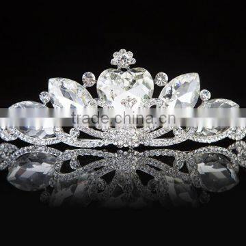 Blossom rhinestone beauty contest wedding tiara bride crown combs