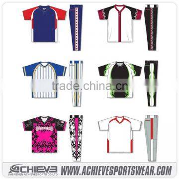 2016 Wholesale men custom designed button up baseball shirt digtal printing baseball jerseys