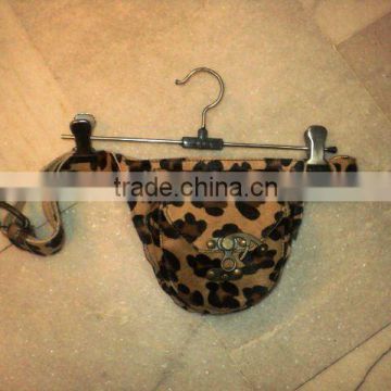 fur printed leather waist bags