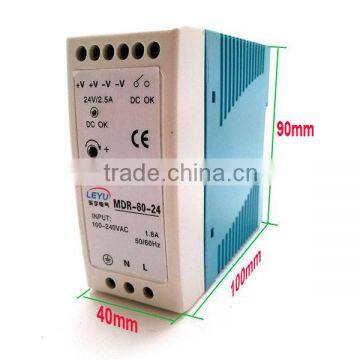 ISO9001 MINI Size 60W 12V 24V Din Rail AC DC CE Approved China Power Supply photo-4