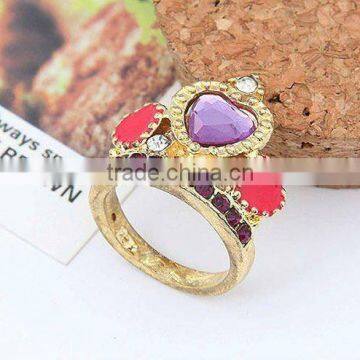 colorful diamond crown ring