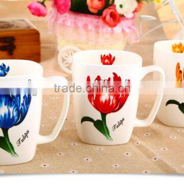 OEM ceramic mug wholesales mug with spoon hand painted ceramics mug