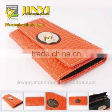 2013 popupar lady purse girls clutch ladies long purse orange wallet