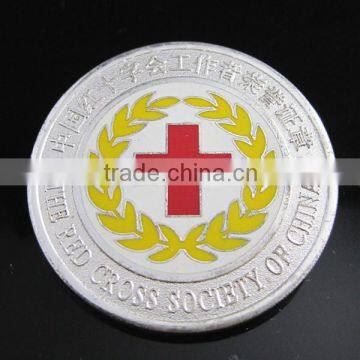Hot Sale International Red Cross Logo Metal Pin Badge With Your Own Design