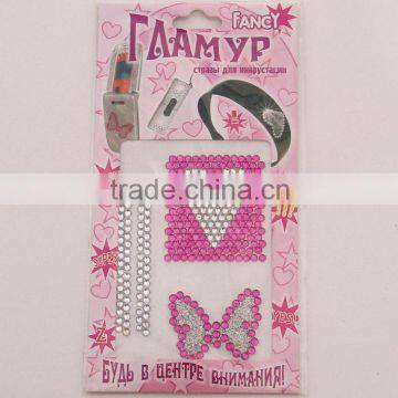 2014 hotsale jewel stickers for name card holder /acrylic mirror stickers /rhinestone stickers