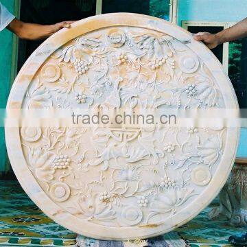 Wall relief sculpture marble stone hand carved for decoration from Vietnam