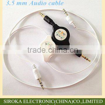 Retractable 3.5mm cable stereo Audio male Plug cable for iPod MP3/4