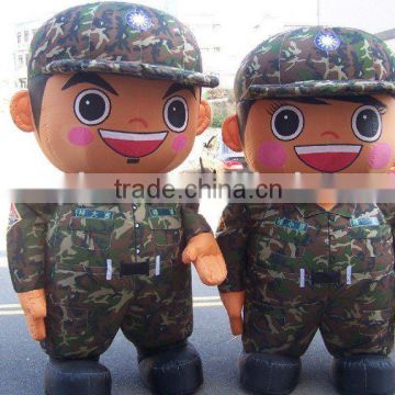 inflatable action cartoon soldier, toy moving soldier