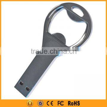 High Quality Promotional Silver Metal USB Flash Drive Bottle Opener