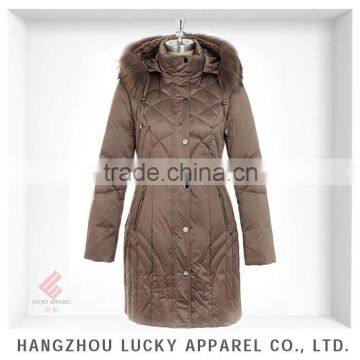 lady women fashion real fur winter down jacket LK15006-A