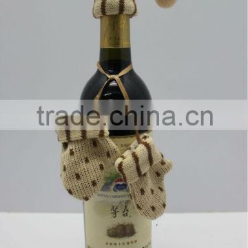 Hot sale knitting wine bottle decoration christmas