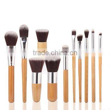 New Premium 11pcs Bamboo Handle Makeup Brush Set, Cosmetics Brushes Makeup