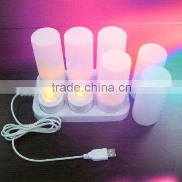 HOT SALE flickering USB charger Led tealights with base